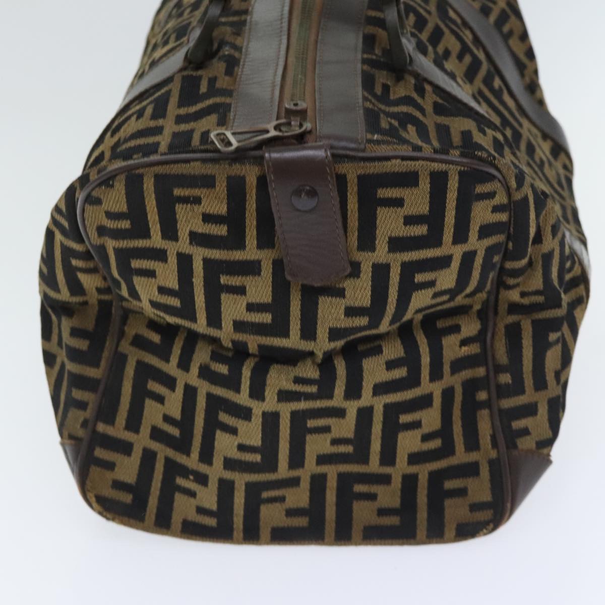 Luxury Fendi Zucca Canvas Boston Bag Brown Blackep5847