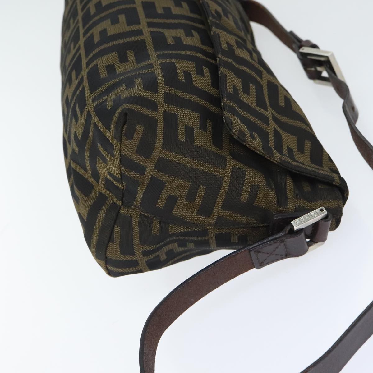 Luxury Fendi Zucca Canvas Shoulder Bag Brown Black Goldep5867