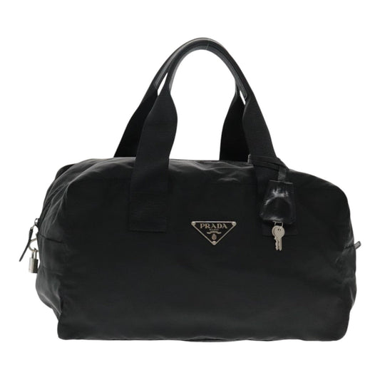 Luxury Prada Boston Bag Nylon Black Silver  ep5957