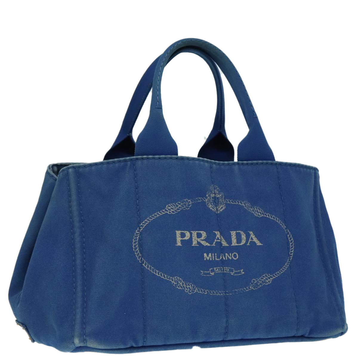 Luxury Prada Canapa MM Hand Bag Canvas Blue  ep6033