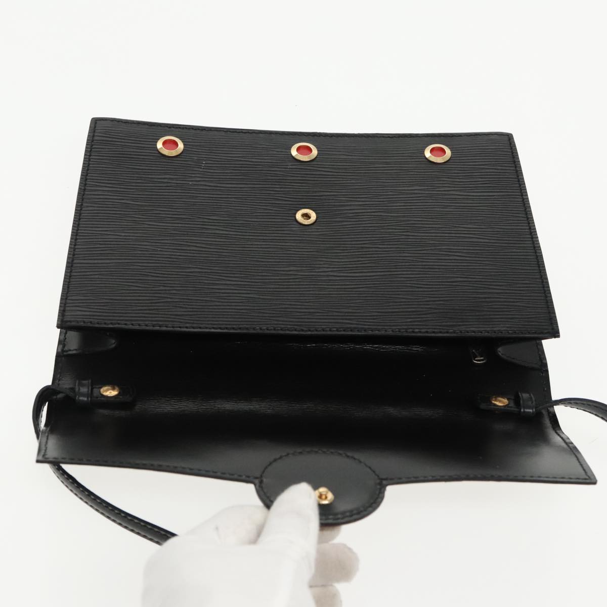 LOUIS VUITTON Epi Hublot Shoulder Bag Black Red M52557 LV ep6141