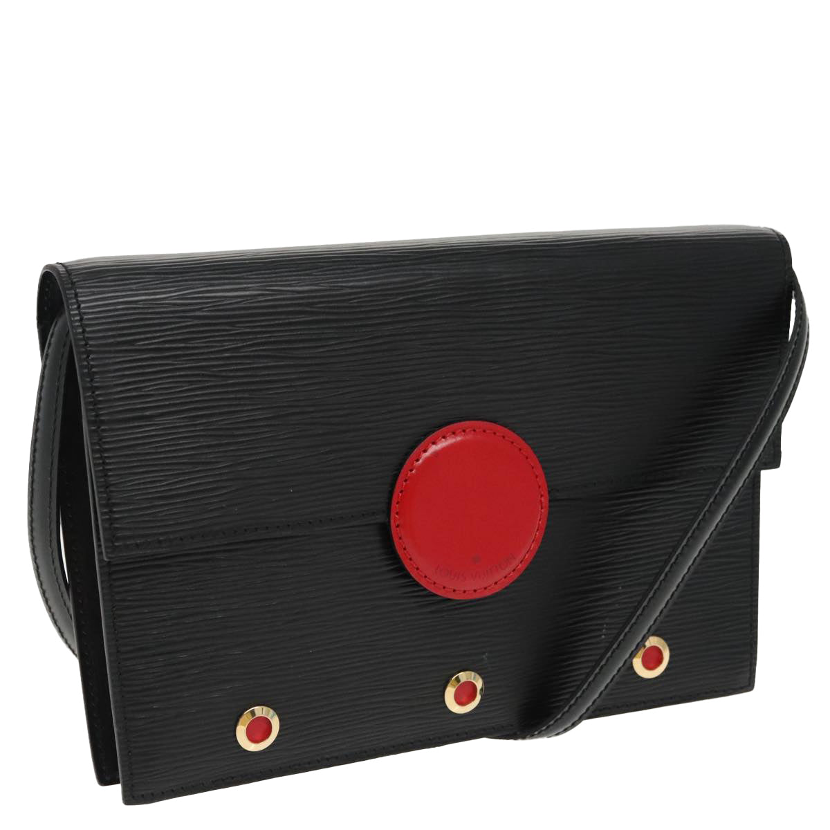 LOUIS VUITTON Epi Hublot Shoulder Bag Black Red M52557 LV ep6141