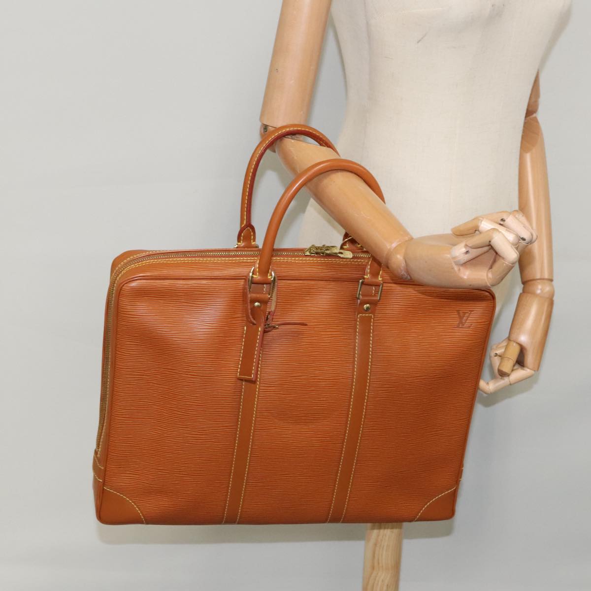 LOUIS VUITTON Epi Porte Documents Voyage Bag Zipangu Gold M54478 LV ep6345