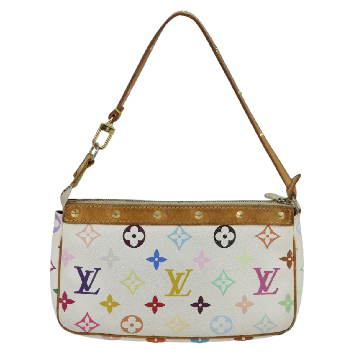 LOUIS VUITTON Monogram Multicolor Pochette Pouch White M92649 LV ep6389
