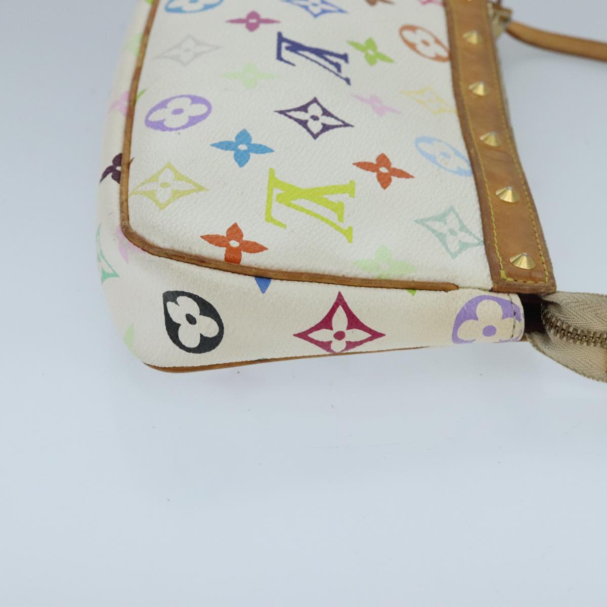 LOUIS VUITTON Monogram Multicolor Pochette Pouch White M92649 LV ep6389