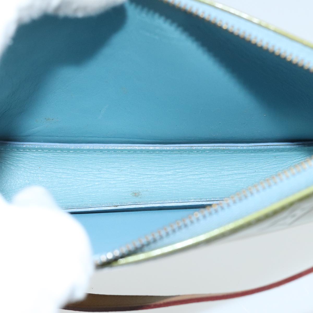 LOUIS VUITTON Monogram Vernis Lexington Pouch Baby Blue M91011 LV ep6393