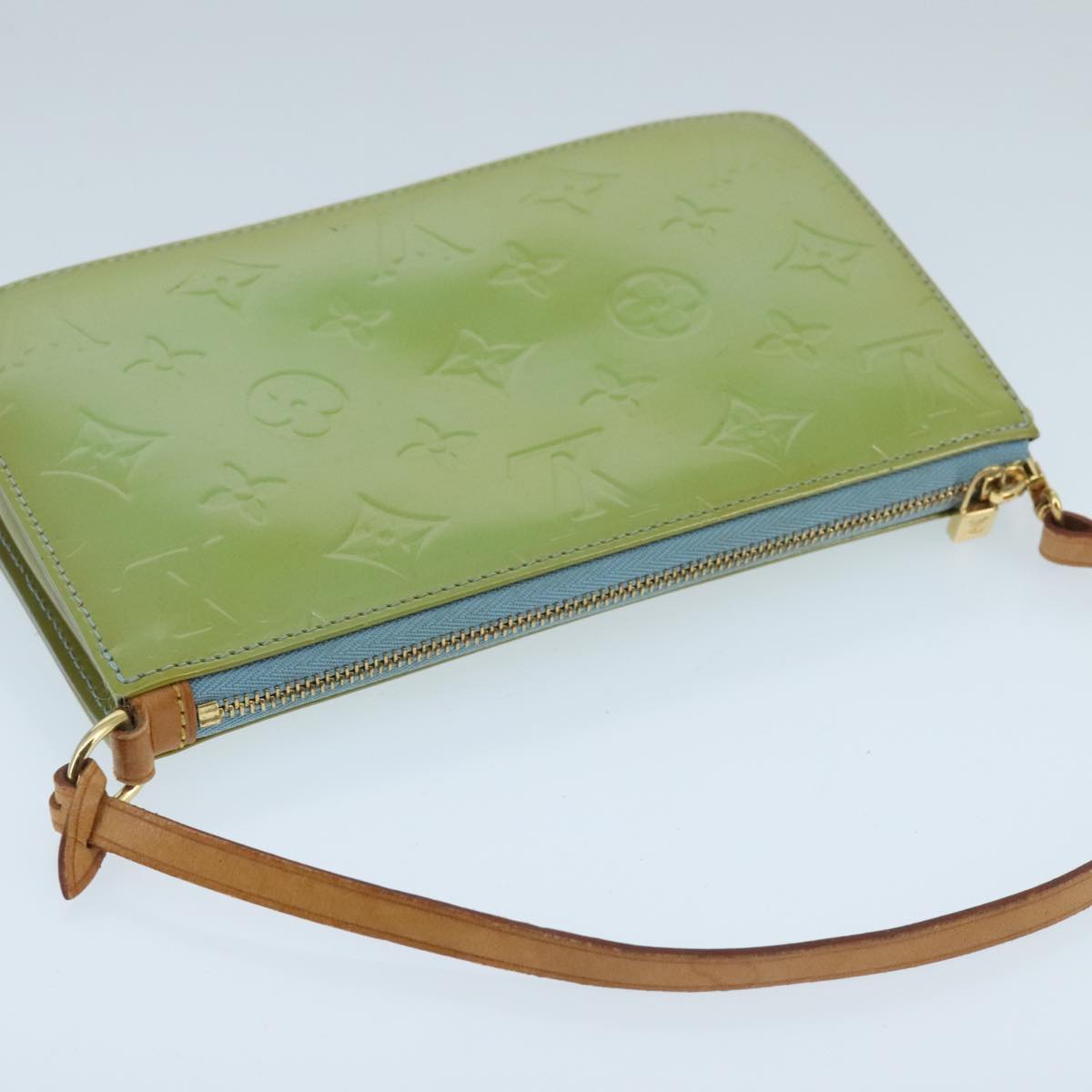 LOUIS VUITTON Monogram Vernis Lexington Pouch Baby Blue M91011 LV ep6393
