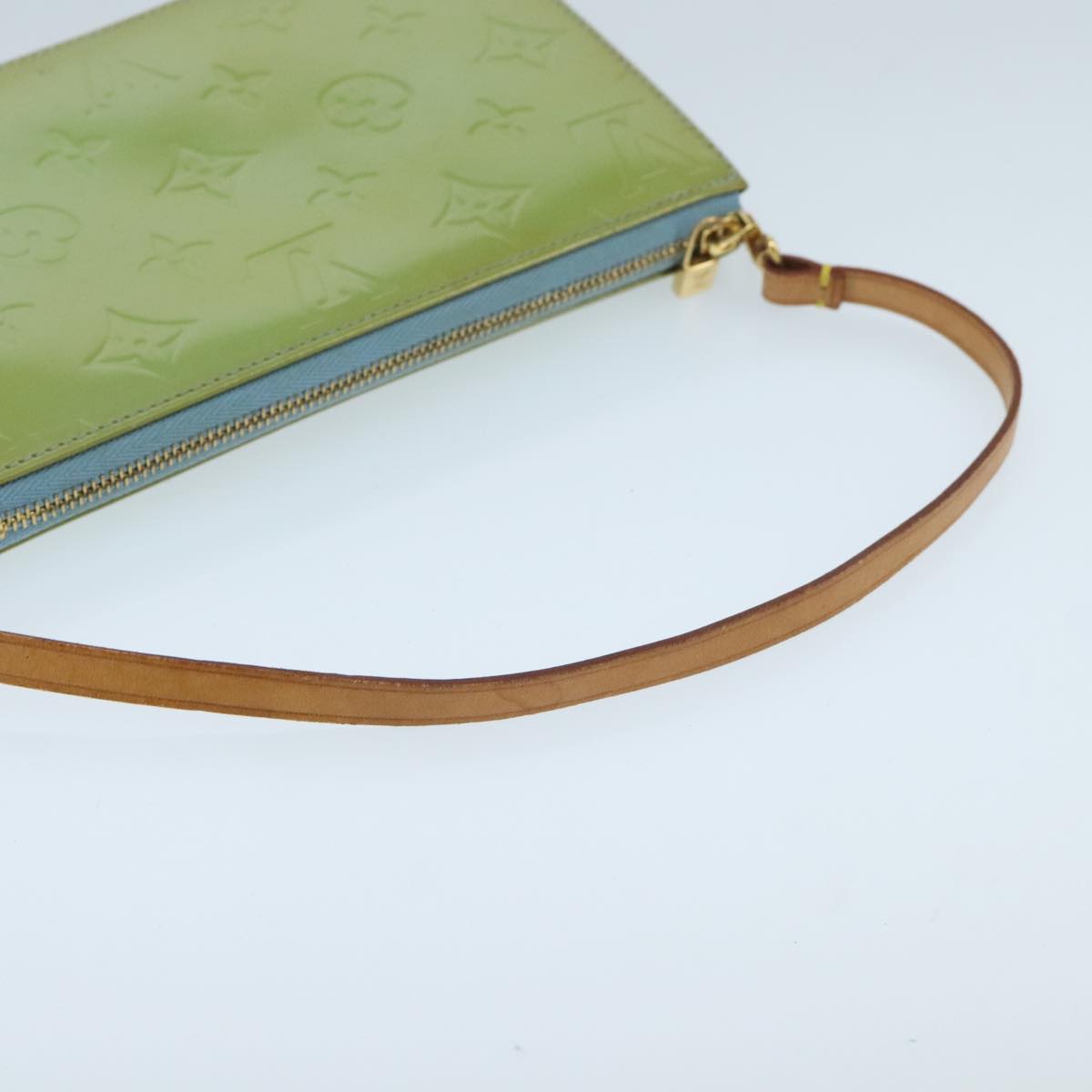 LOUIS VUITTON Monogram Vernis Lexington Pouch Baby Blue M91011 LV ep6393