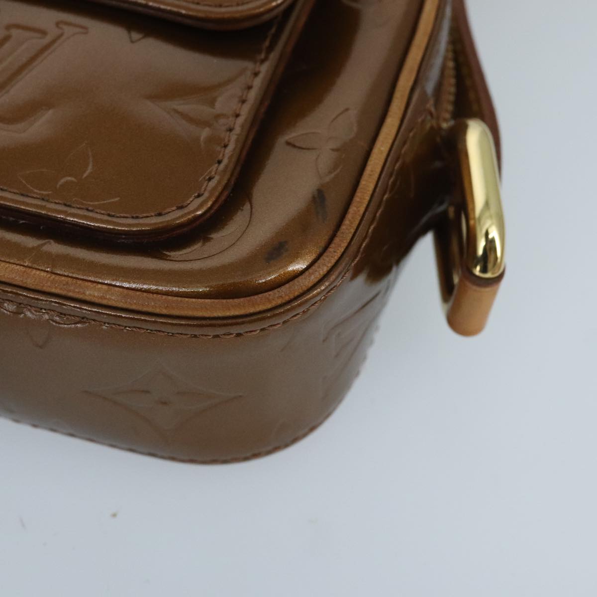 LOUIS VUITTON Monogram Vernis Christy MM Shoulder Bag Bronze M91109 ep6394