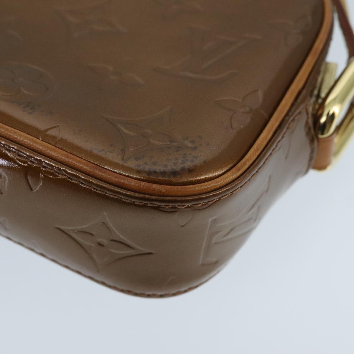 LOUIS VUITTON Monogram Vernis Christy MM Shoulder Bag Bronze M91109 ep6394