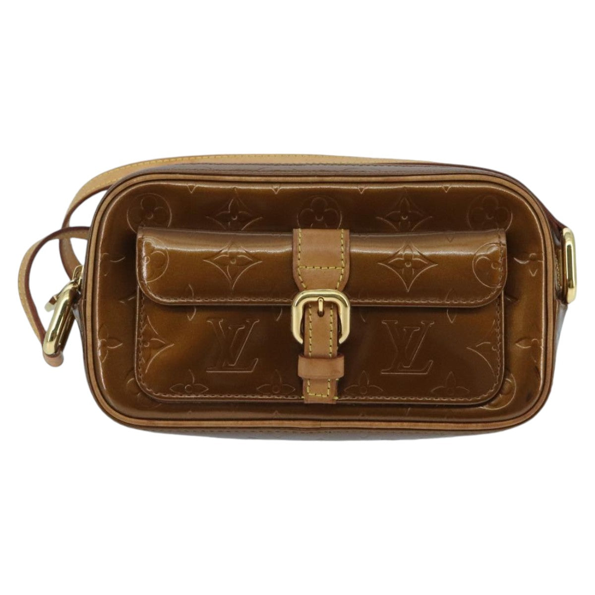 LOUIS VUITTON Monogram Vernis Christy MM Shoulder Bag Bronze M91109 ep6394