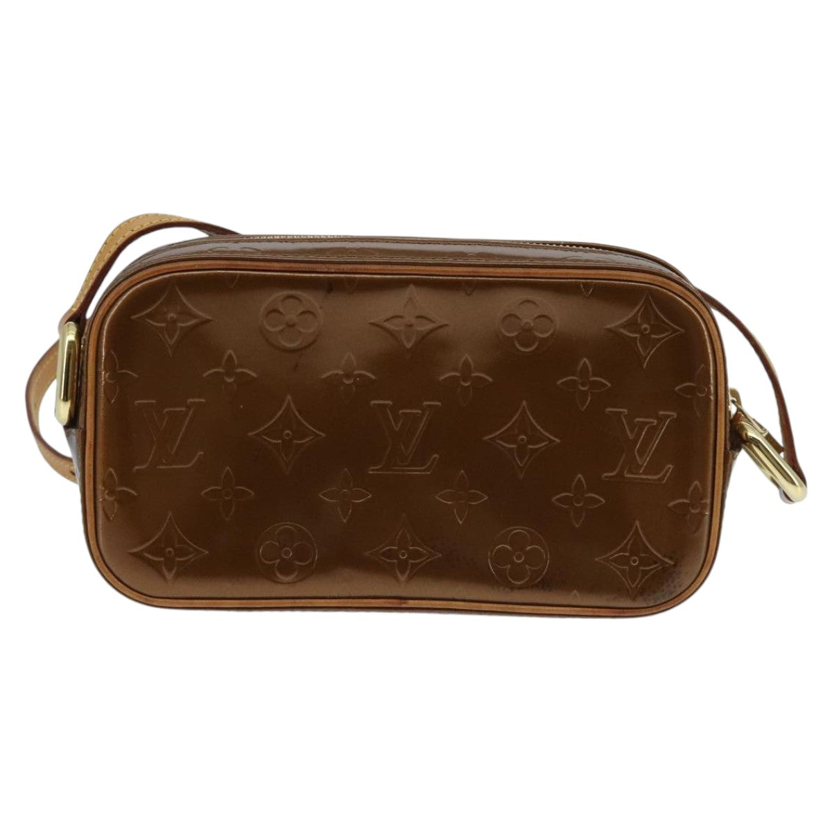 LOUIS VUITTON Monogram Vernis Christy MM Shoulder Bag Bronze M91109 ep6394