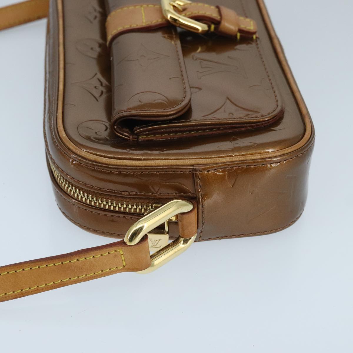 LOUIS VUITTON Monogram Vernis Christy MM Shoulder Bag Bronze M91109 ep6394