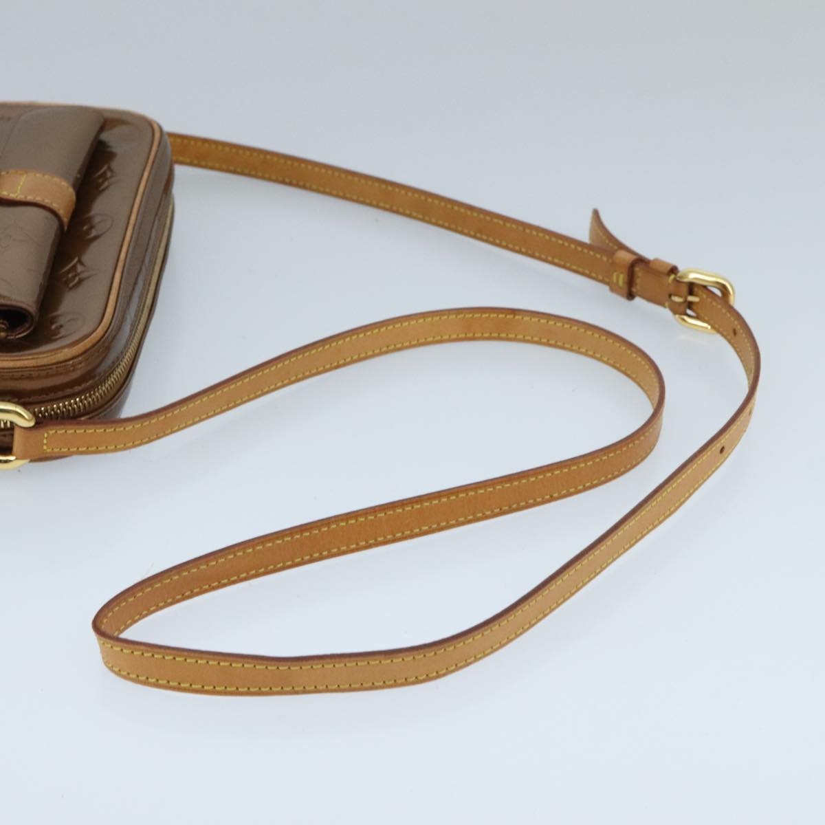 LOUIS VUITTON Monogram Vernis Christy MM Shoulder Bag Bronze M91109 ep6394