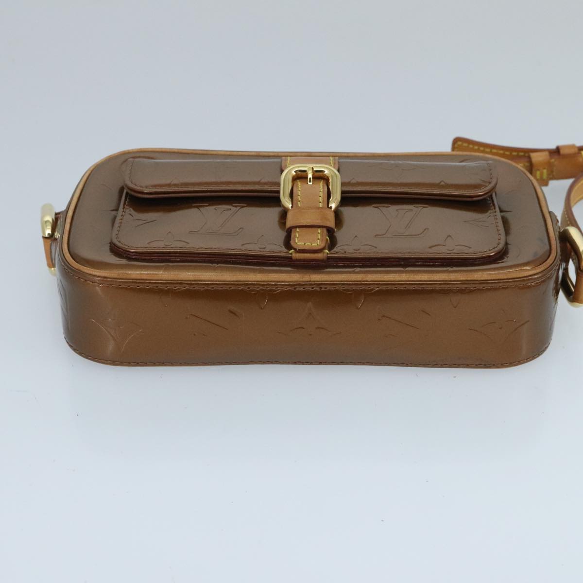 LOUIS VUITTON Monogram Vernis Christy MM Shoulder Bag Bronze M91109 ep6394