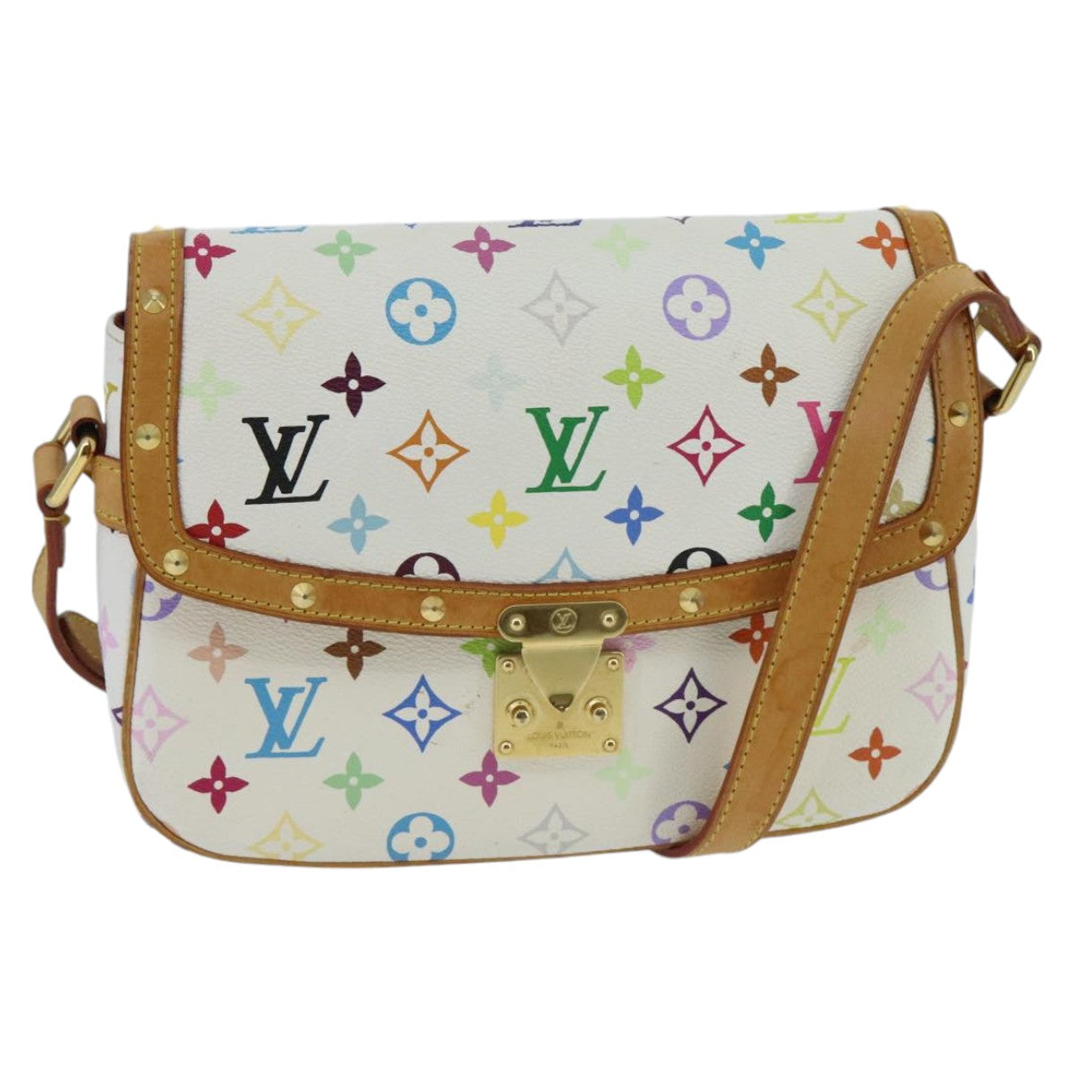 LOUIS VUITTON Monogram Multicolor Sologne Shoulder Bag White M92661 ep6396