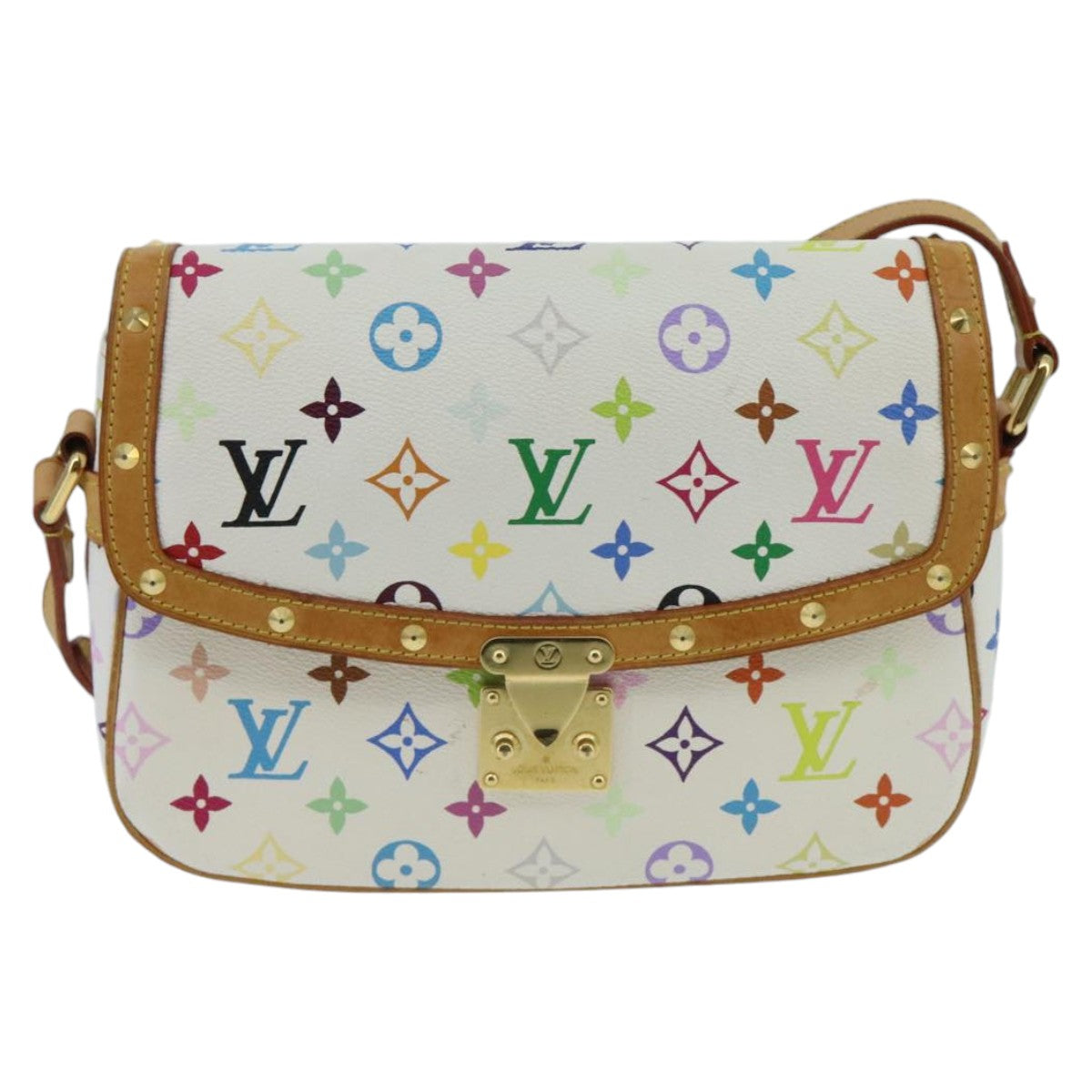 LOUIS VUITTON Monogram Multicolor Sologne Shoulder Bag White M92661 ep6396
