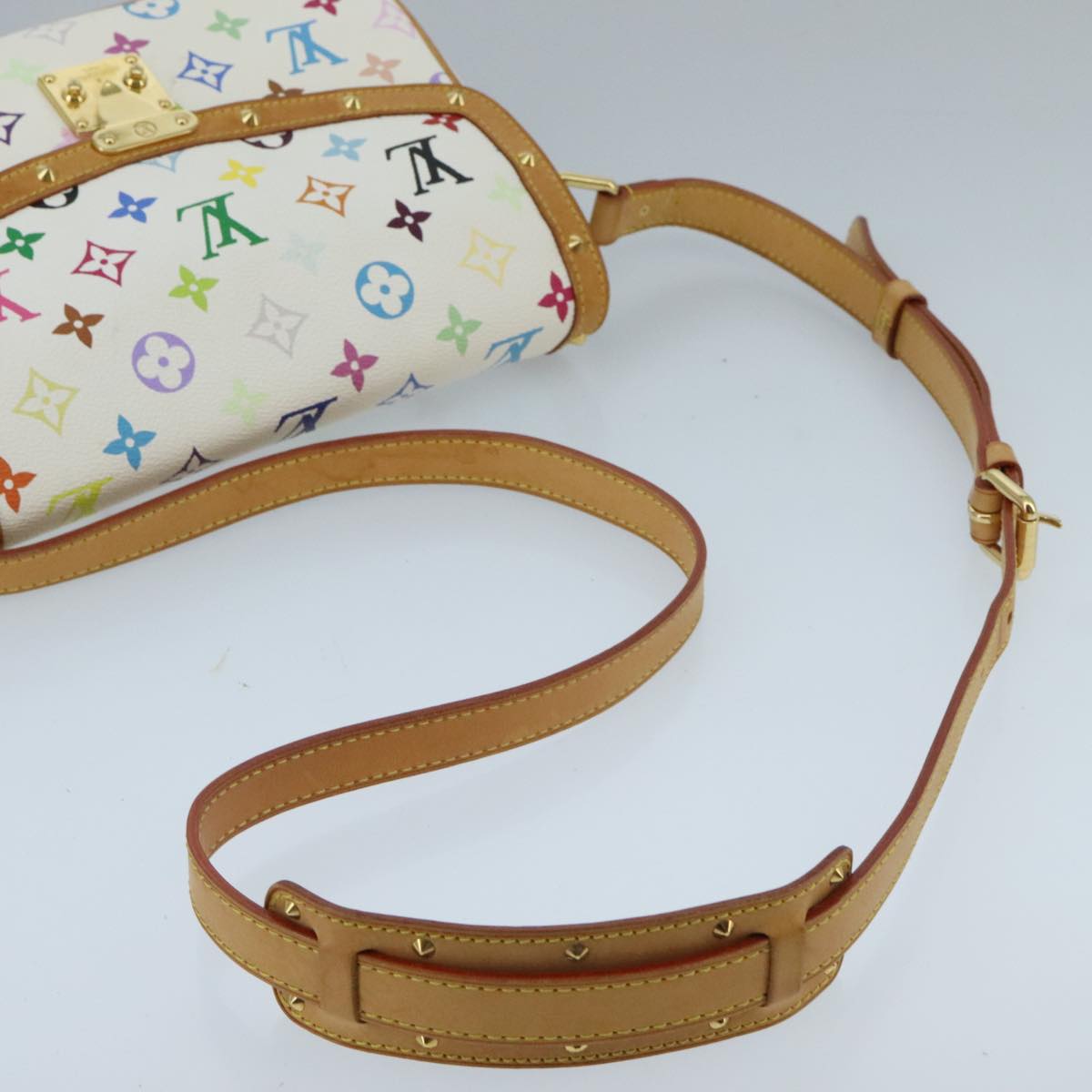 LOUIS VUITTON Monogram Multicolor Sologne Shoulder Bag White M92661 ep6396