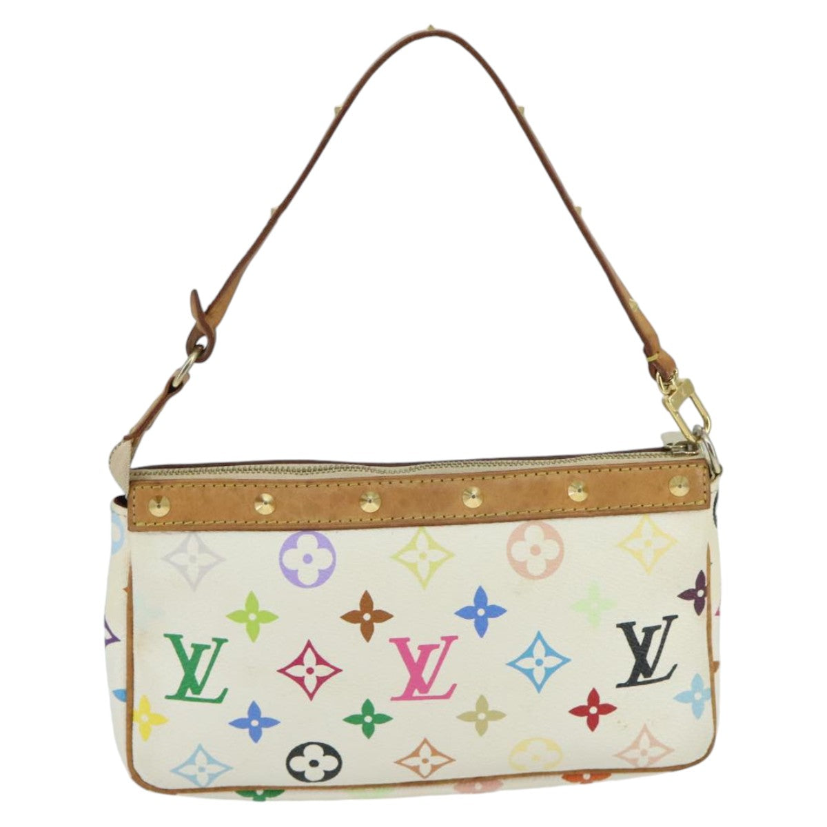 LOUIS VUITTON Monogram Multicolor Pochette Pouch White M92649 LV ep6432
