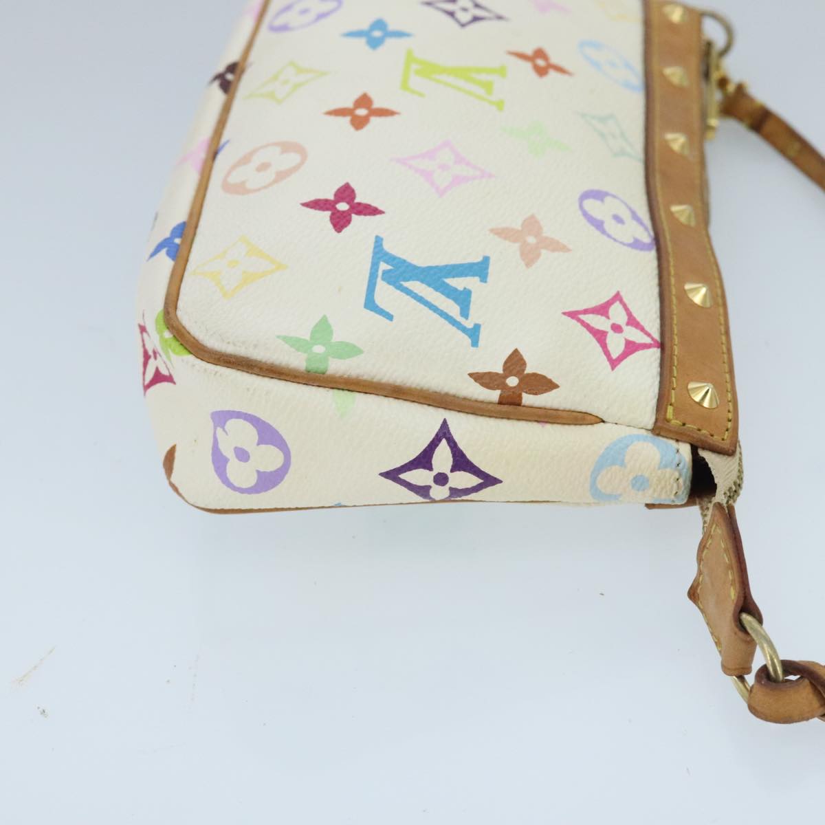 LOUIS VUITTON Monogram Multicolor Pochette Pouch White M92649 LV ep6432