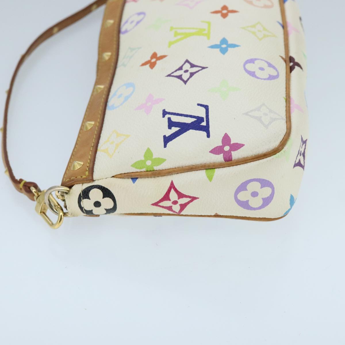 LOUIS VUITTON Monogram Multicolor Pochette Pouch White M92649 LV ep6432
