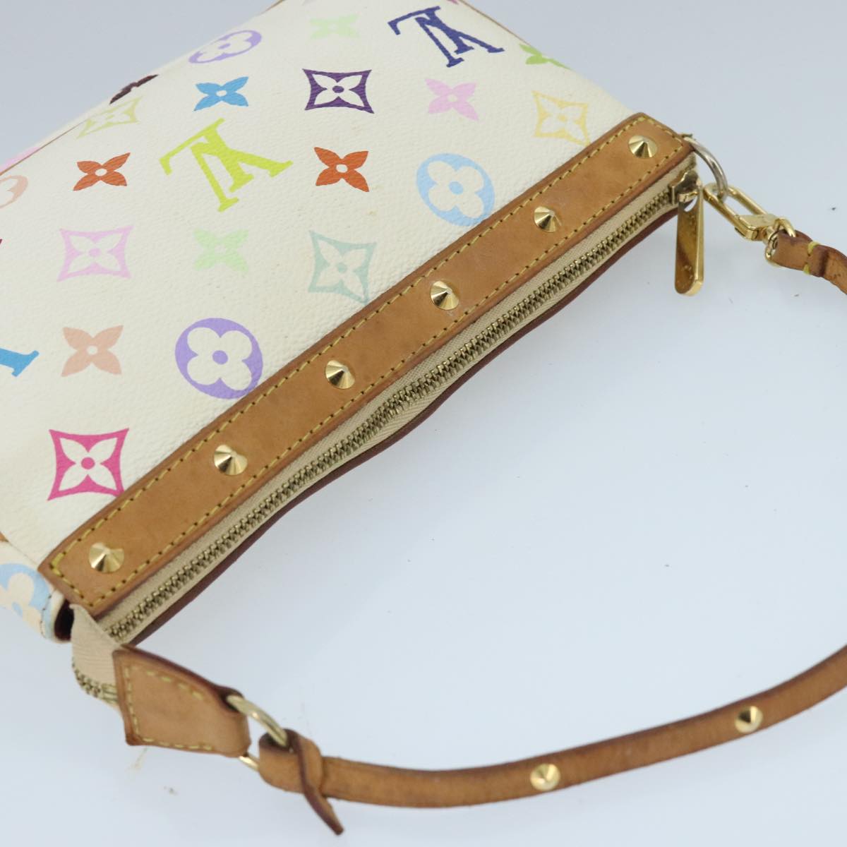 LOUIS VUITTON Monogram Multicolor Pochette Pouch White M92649 LV ep6432