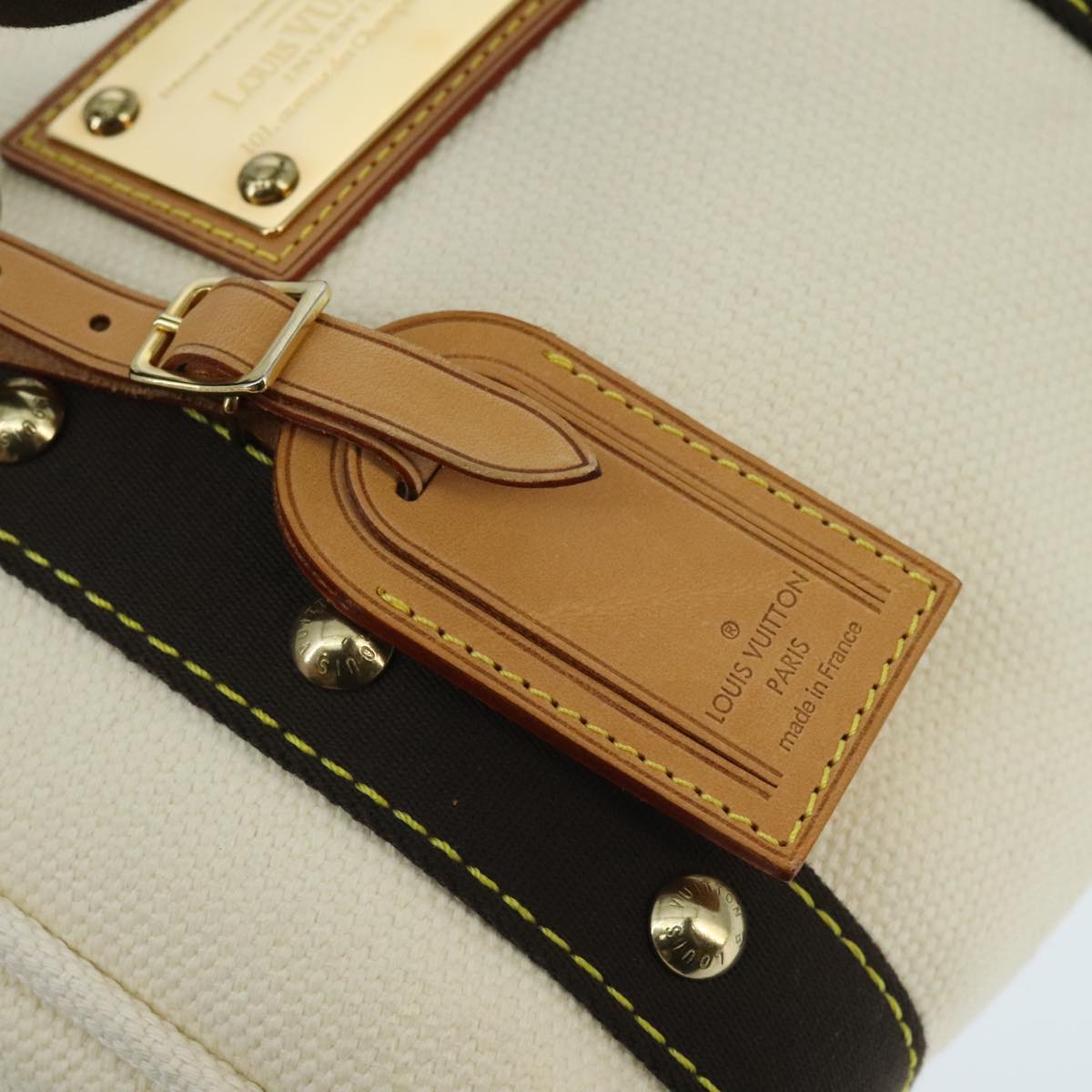 LOUIS VUITTON Antigua Cabas PM Tote Bag White Brown M40036 LV ep6433