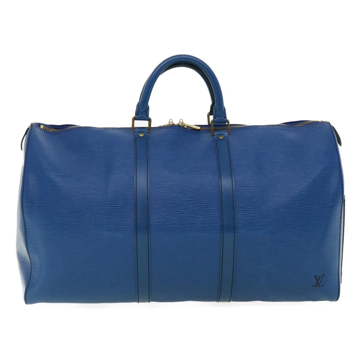 LOUIS VUITTON Epi Keepall 50 Boston Bag Blue M42965 LV ep721