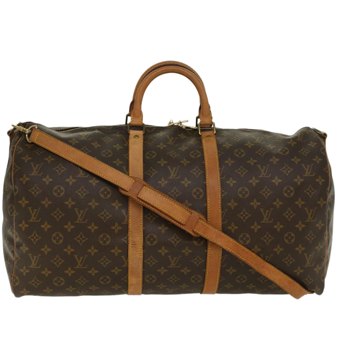 LOUIS VUITTON Monogram Keepall Bandouliere 55 Boston Bag M41414 LV ep879