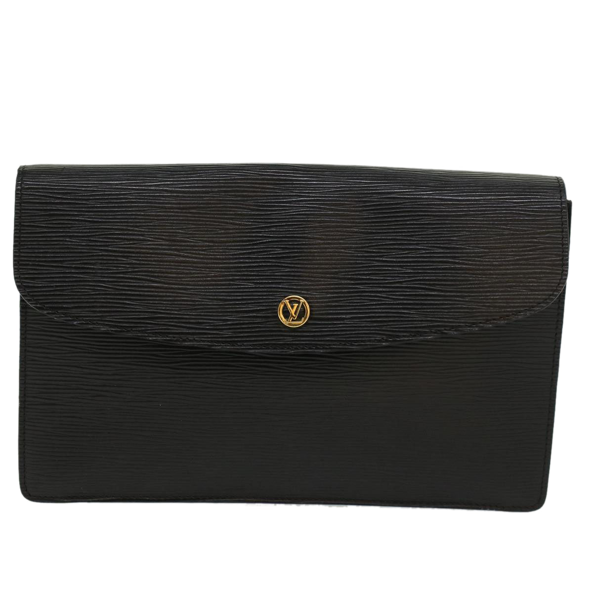 LOUIS VUITTON Epi Montaigne 27 Clutch Bag Black M52652 LV ep891