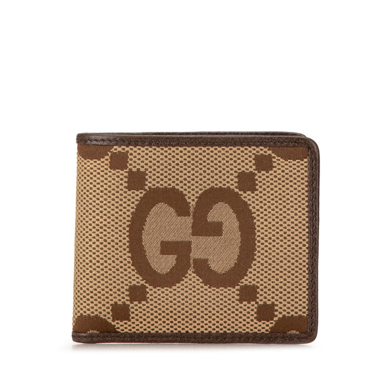 Luxury Gucci Trending 2025 Jumbo GG Canvas Bifold Wallet 699308 Beige Brown Leather