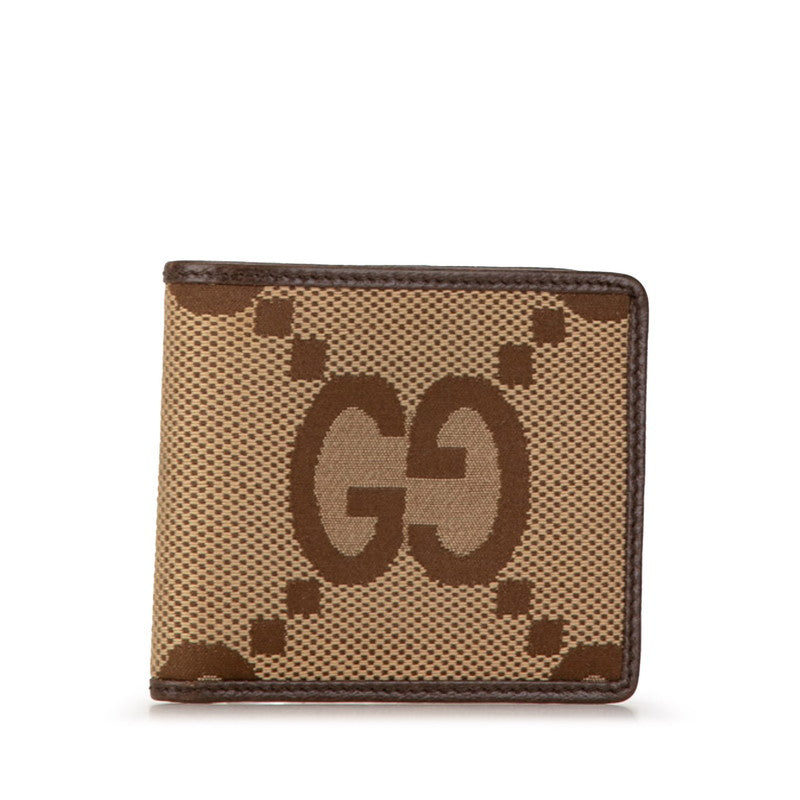 Luxury Gucci Trending 2025 Jumbo GG Canvas Bifold Wallet 699308 Beige Brown Leather