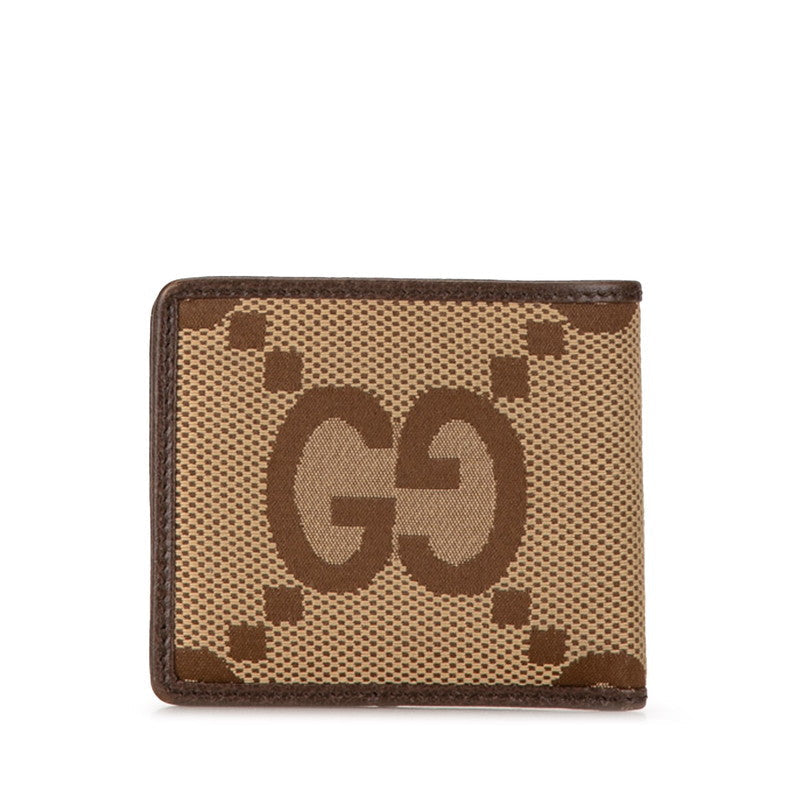 Luxury Gucci Trending 2025 Jumbo GG Canvas Bifold Wallet 699308 Beige Brown Leather