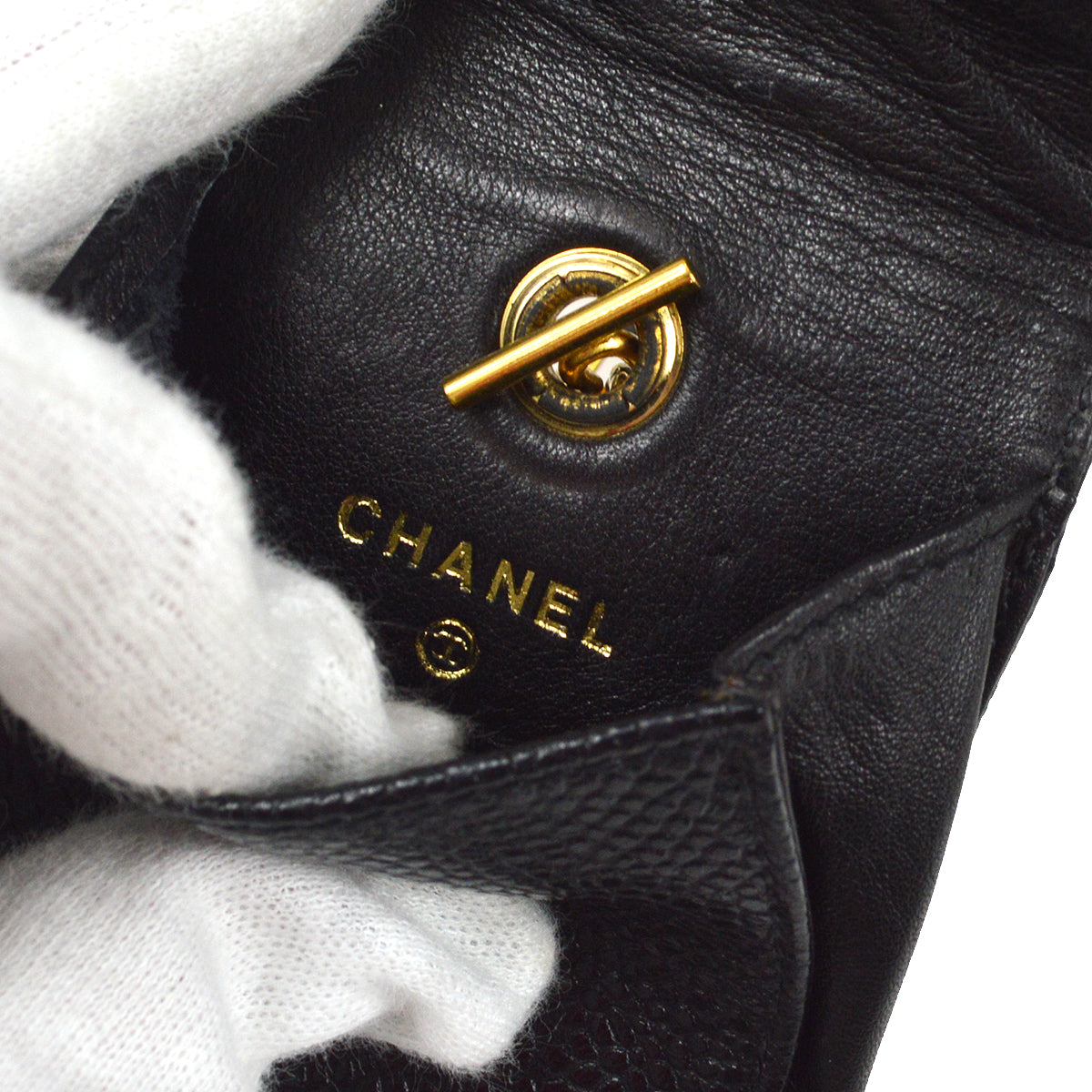 Luxury Chanel Black Caviar Multi Pouch