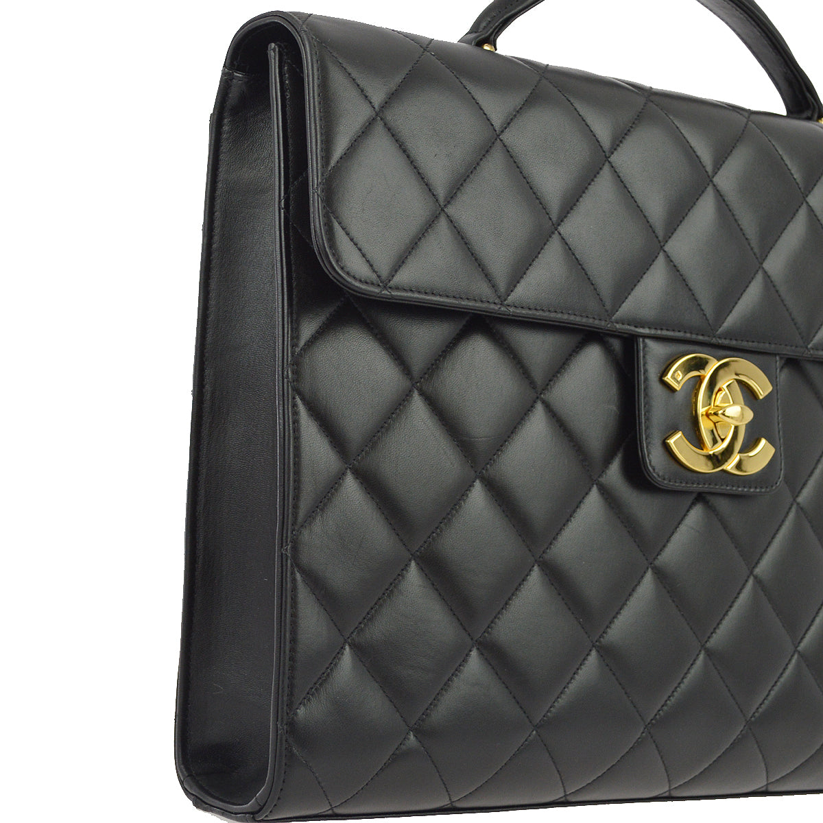 Chanel 1997-1999 Black Lambskin Briefcase