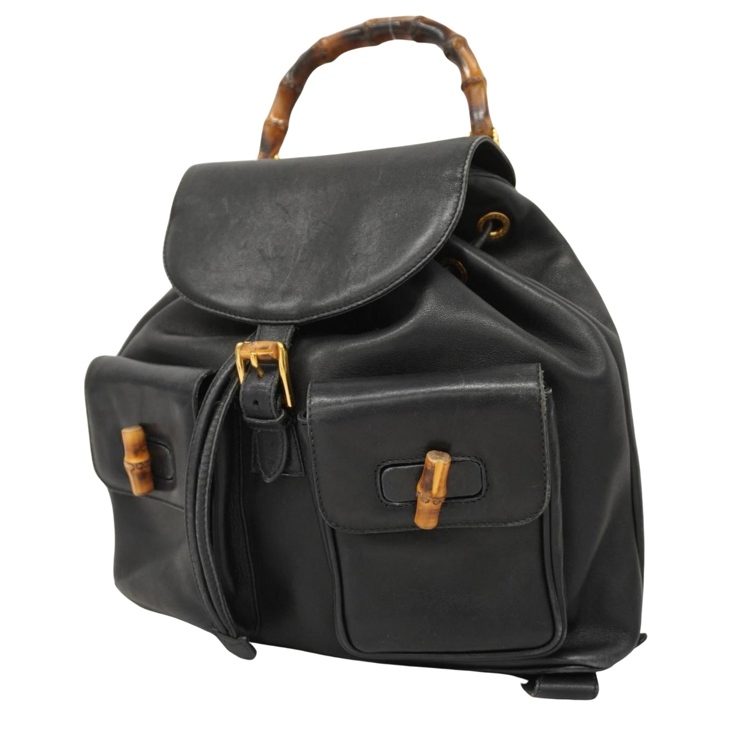 Luxury Gucci Trending 2025 Bamboo  Leather Backpack Bag ()