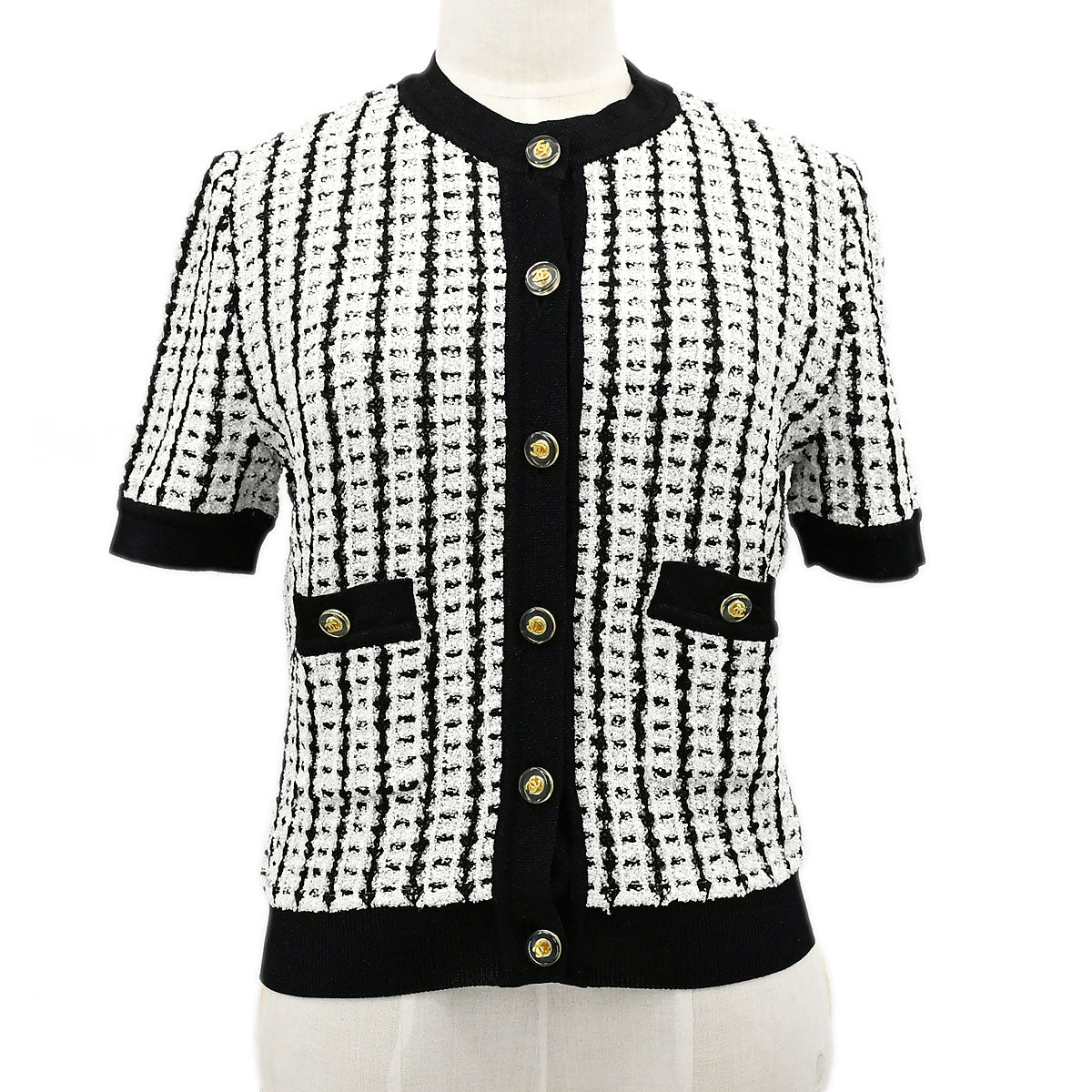 Luxury Chanel 1997 Spring short-sleeved tweed cardigan #42
