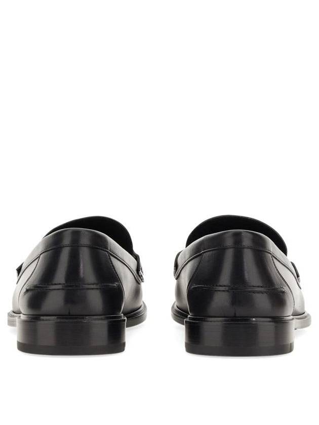 Luxury Fendi FF Square Leather Loafers Black