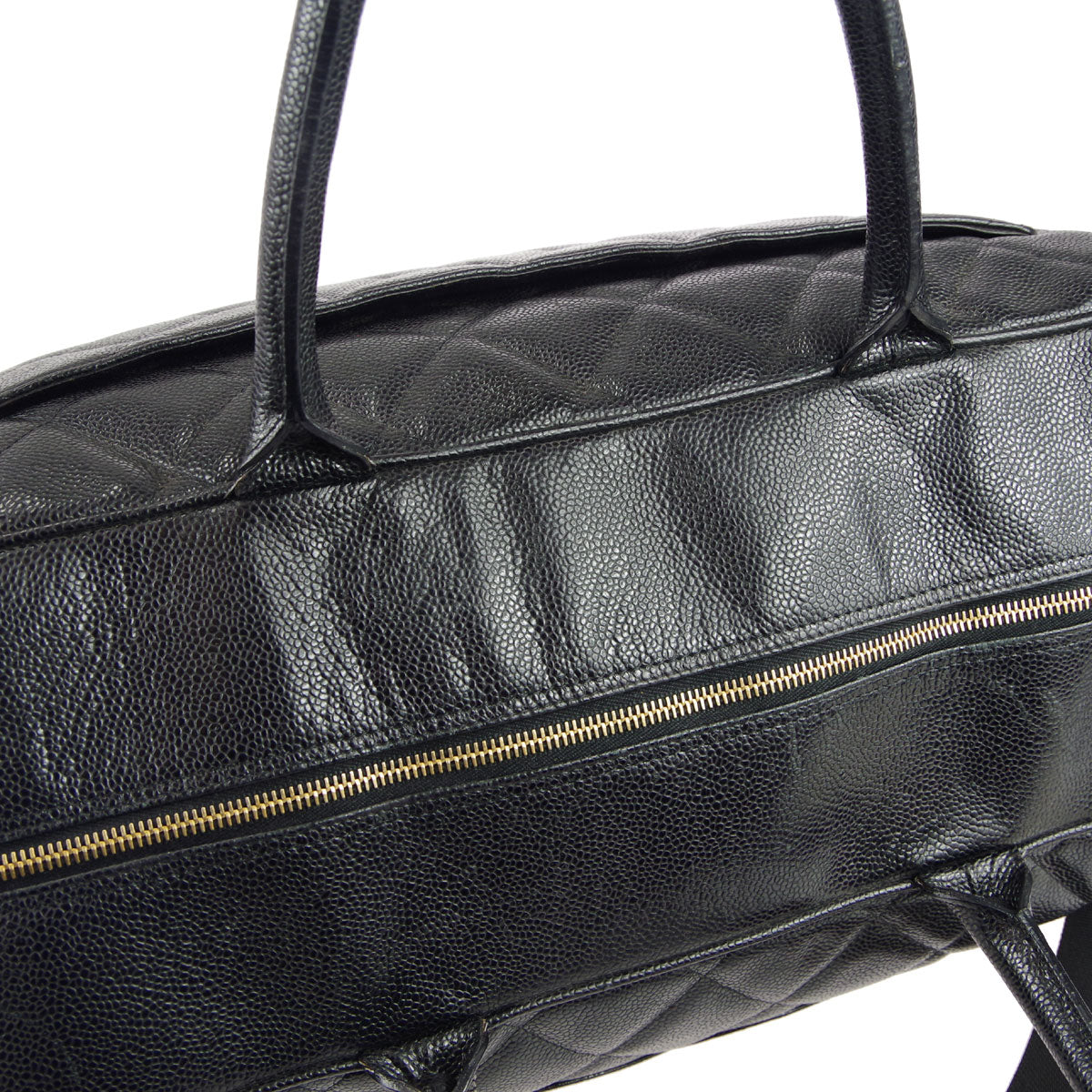 Luxury Chanel * 2003-2004 Bowling Bag 50 Black Caviar