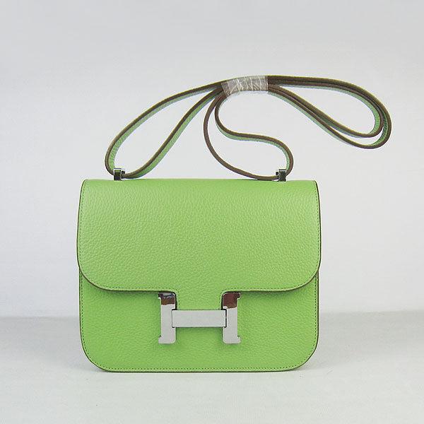 Luxury Hermes Constance Cowskin Leather Bag H017 green silver