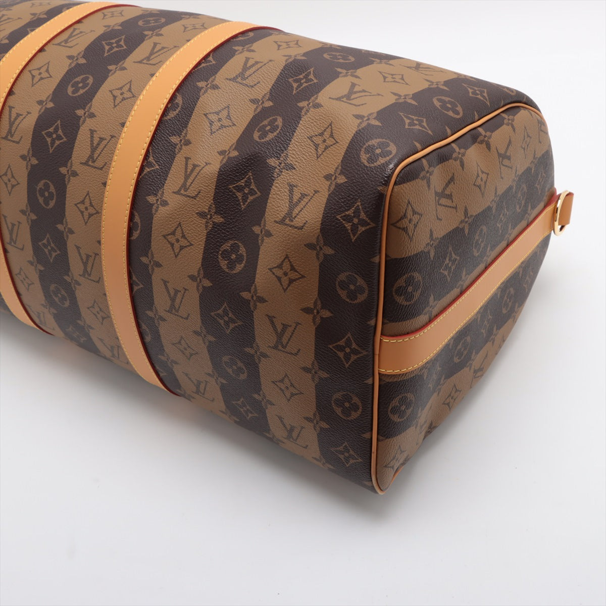 Louis Vuitton x NIGO Monogram Strip Keepall Bandouliere 50 M45967 Brown   Name Initial