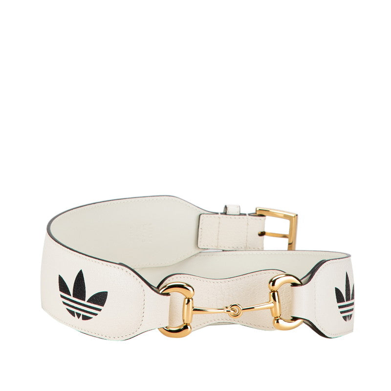Luxury Gucci Trending 2025 x Adidas Leather Horsebit Belt
