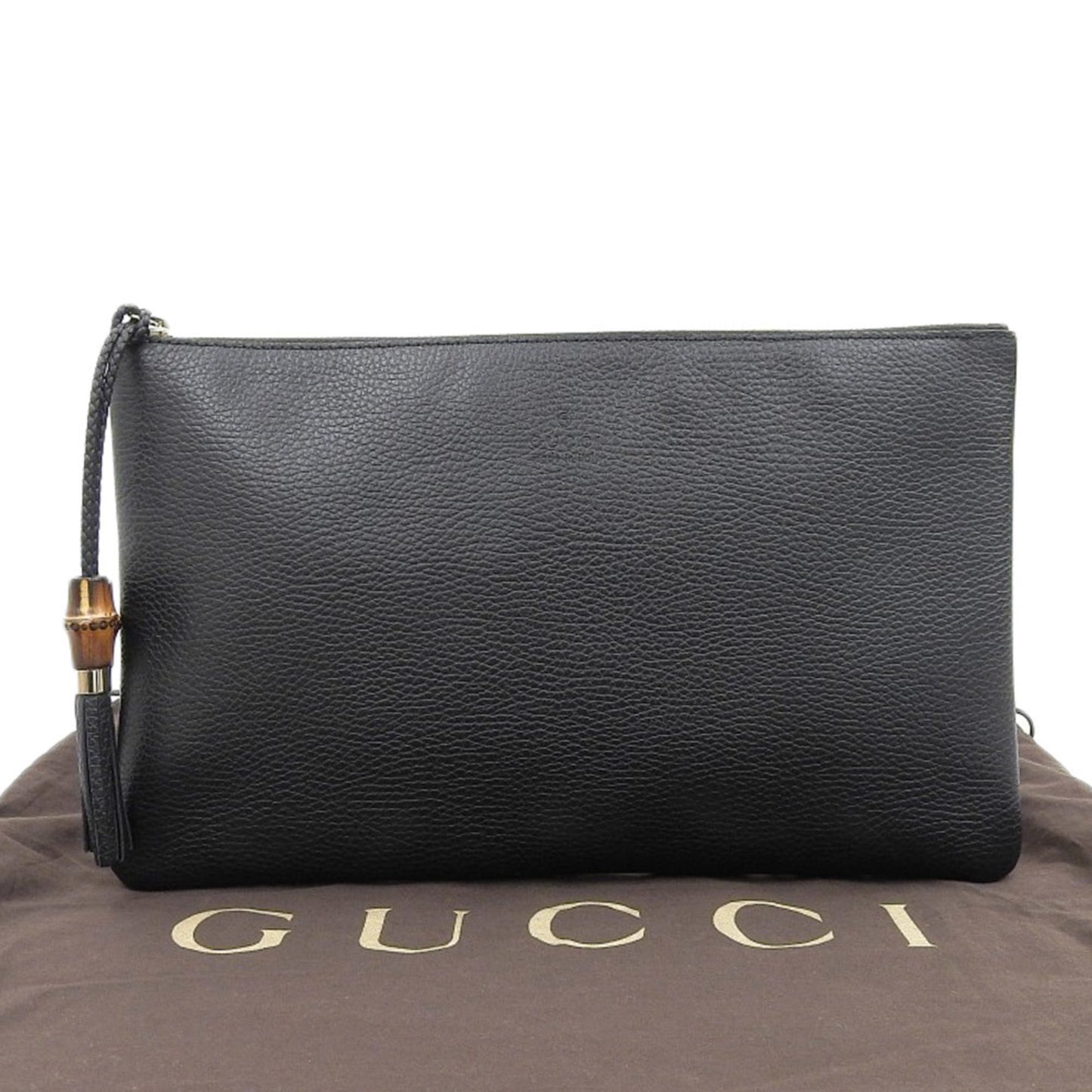 Gucci Bamboo  Leather Clutch Bag ()
