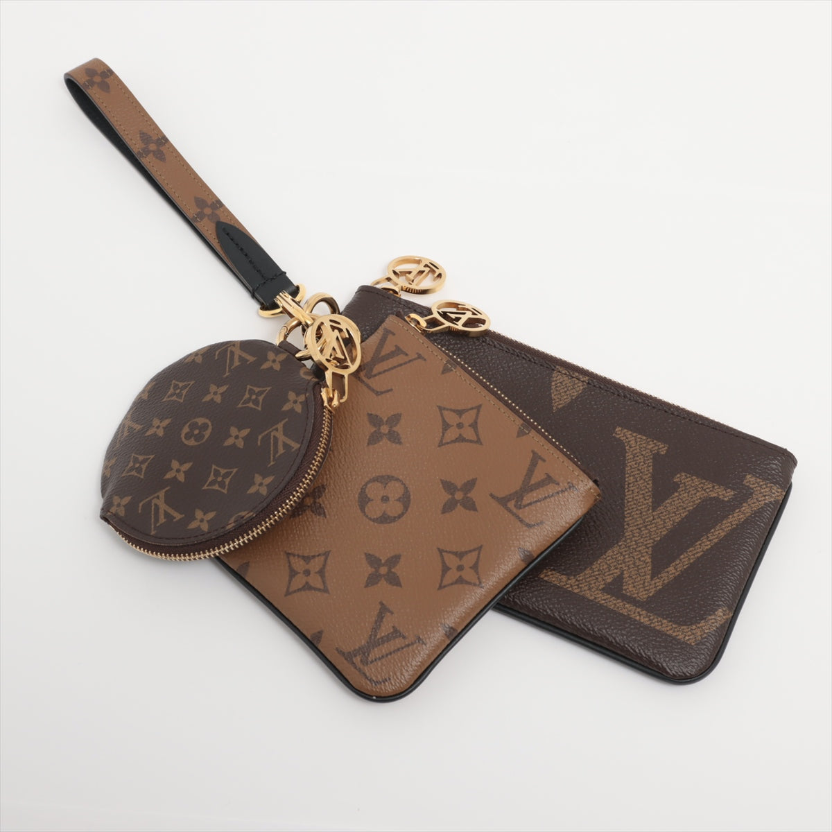 Louis Vuitton Monogram Giant Reversee Poschet Trio M68756 Brown