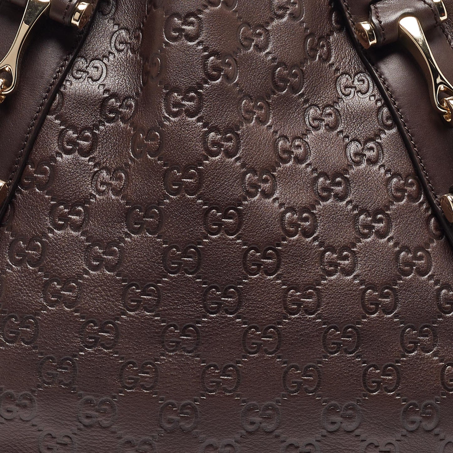Gucci Dark Guccissima Leather Small Pelham Shoulder Bag