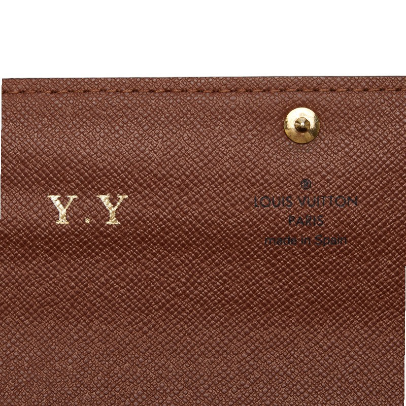 Louis Vuitton Monogram Portefolio Sarah Long Wallet M61726 Brown PVC Leather  Louis Vuitton