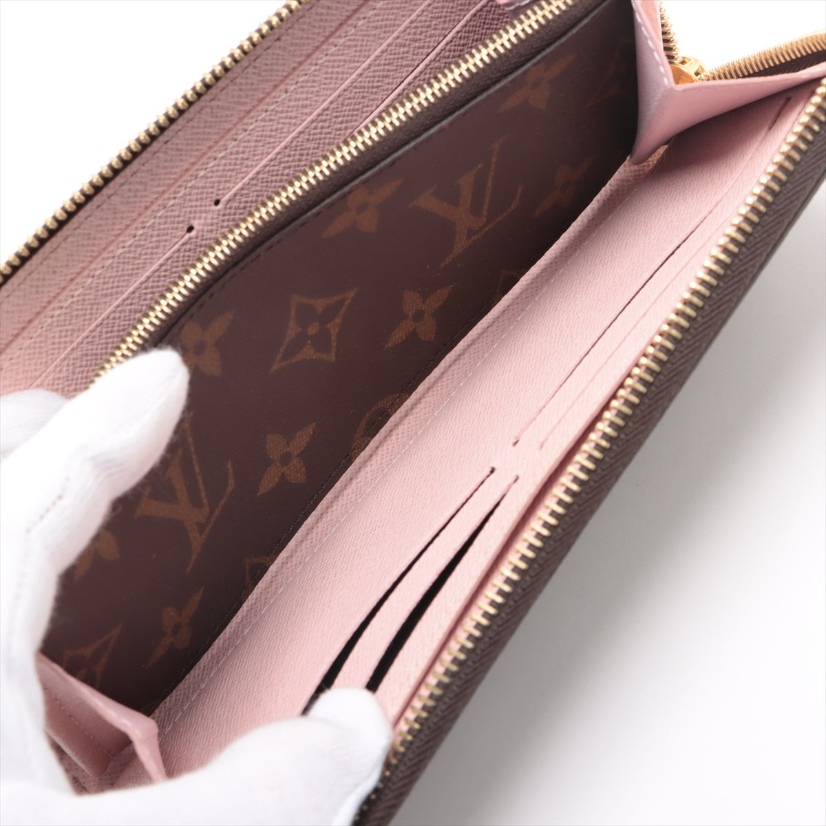 Louis Vuitton Monogram Portfolio Clemence M61298 Rose Valerie Round  Wallet