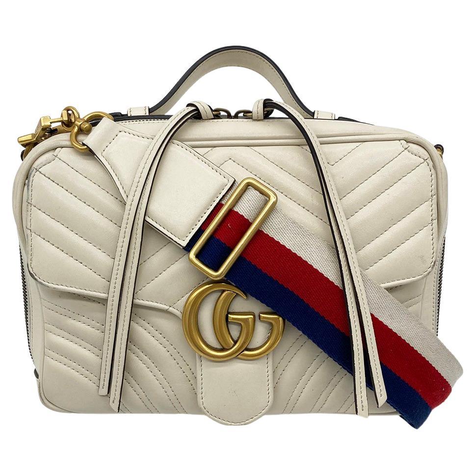 Luxury Gucci Trending 2025 GG Marmont Matelasse Top Handle Flap Bag