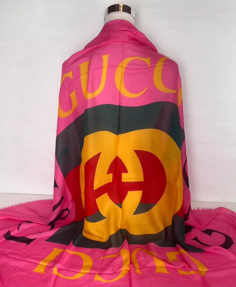 Gucci Women  Wool/Silk GRG Web GG Logo Scarf Shawl
