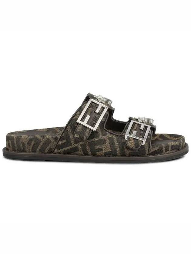 Luxury Fendi Feel Logo Slippers Black